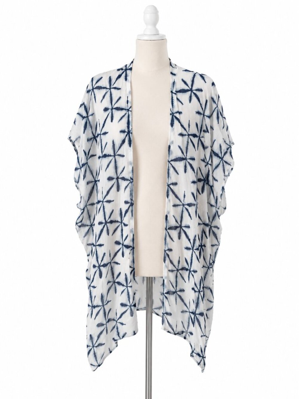 Women's Loft Star Tie Dye Short Sleeve Kimono Longline Size M/L